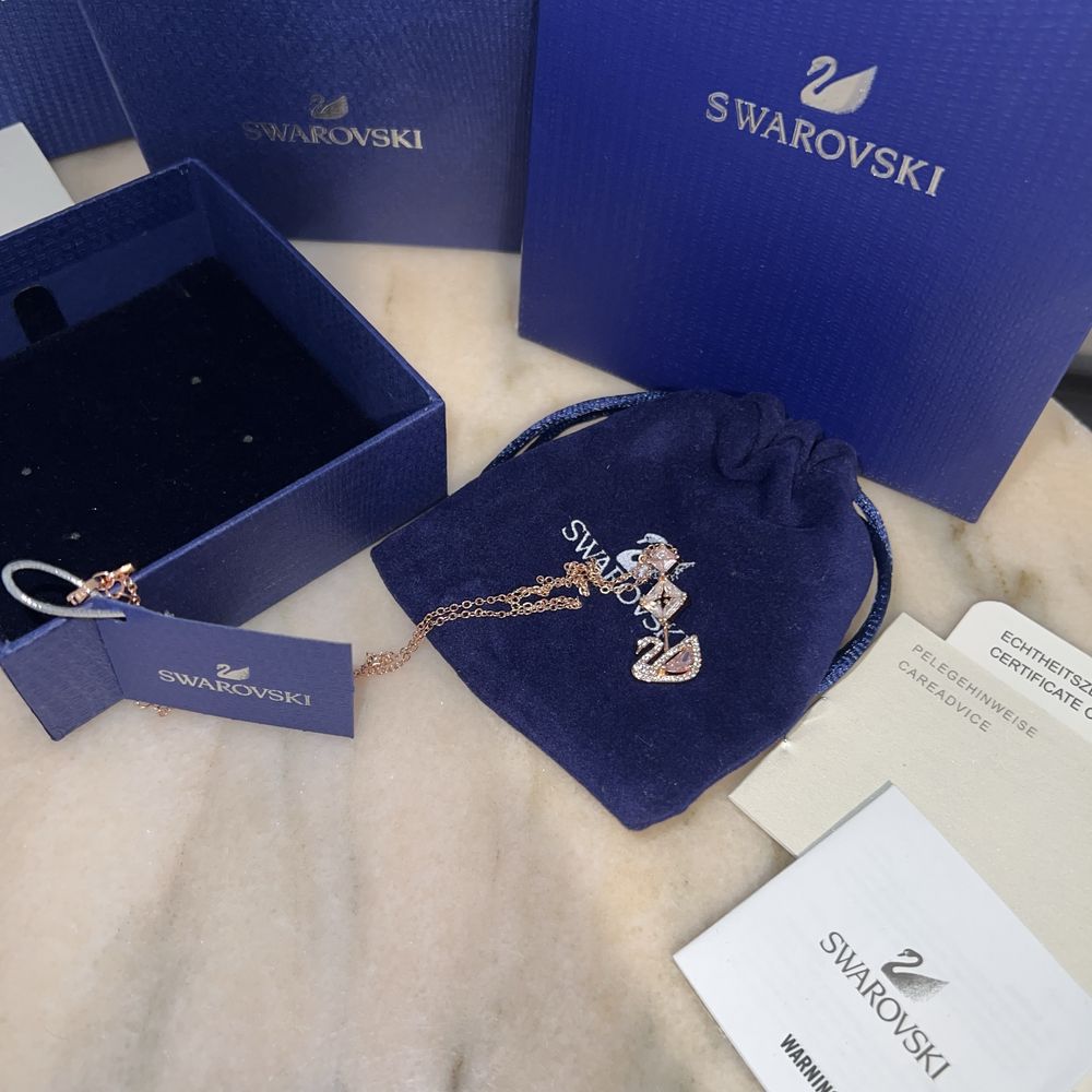 Lanțisor Swarovski Rose/Gold Dancing Swan