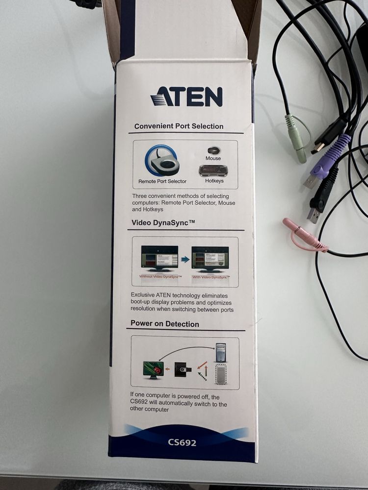 KVM switch за 2 компютъра Aten