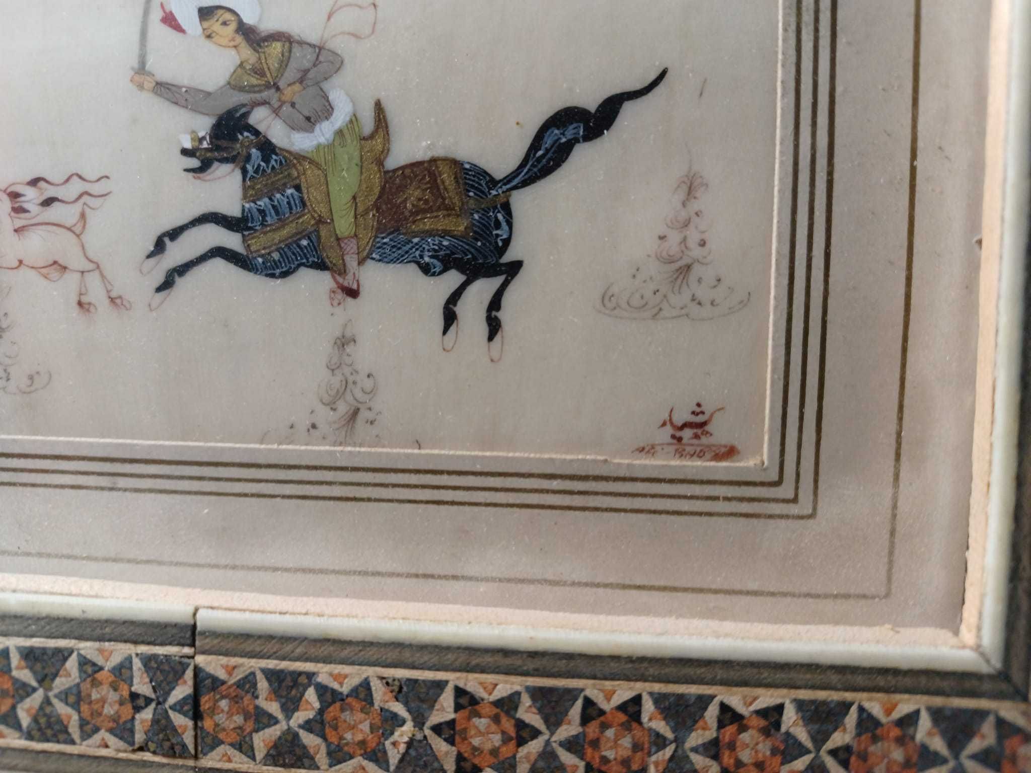 Miniatura indo-persana cu scena de vanatoare