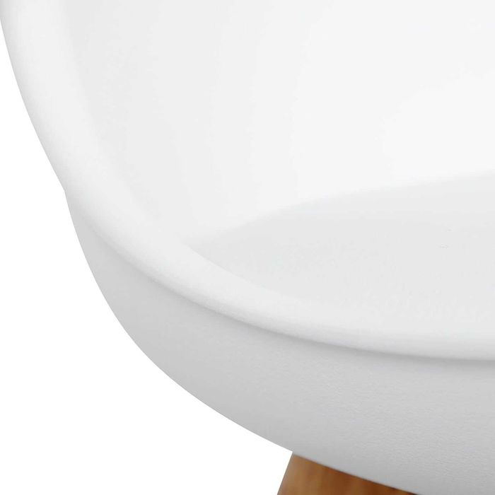 Трапезен стол 4 броя комплект бели с кожена седалка WOLTU