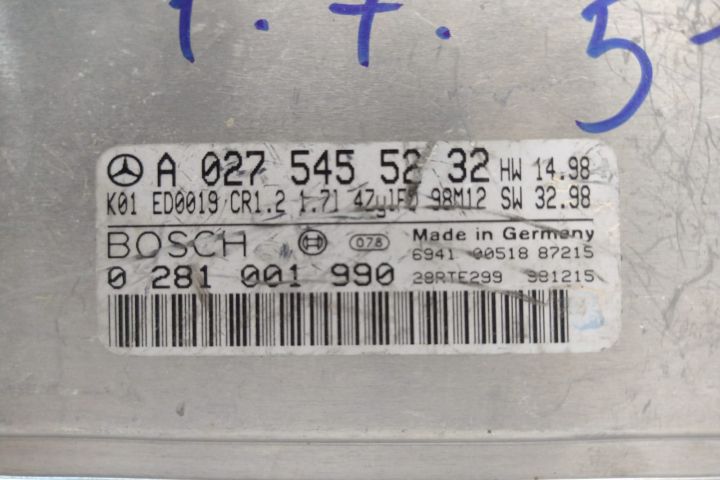 ECU Calculator Motor Bosch A0275455232 / 0281001990 Mercedes-Benz A-C