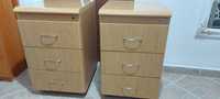 2 rollbox birou casetiere pe roti cu 3 sertare