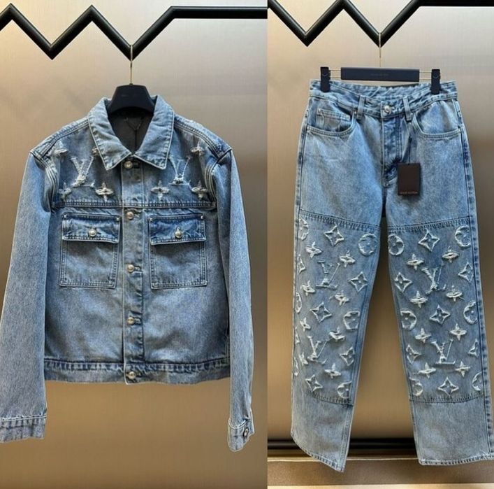 S\M\L Louis Vuitton Denim Trucker suit din blug - Geaca si Pantalon