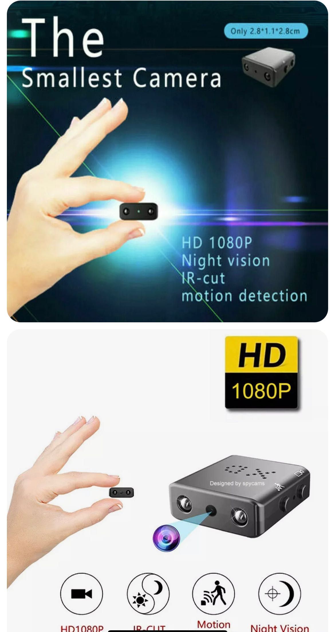 Mini cameră spion HD Cameră video de securitate ascunsă 1080P nocturnă