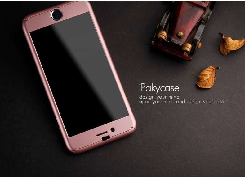 Husa 360º iPaky pentru iPhone 6/6SPLUS cu folie de protectie-Rose Gold