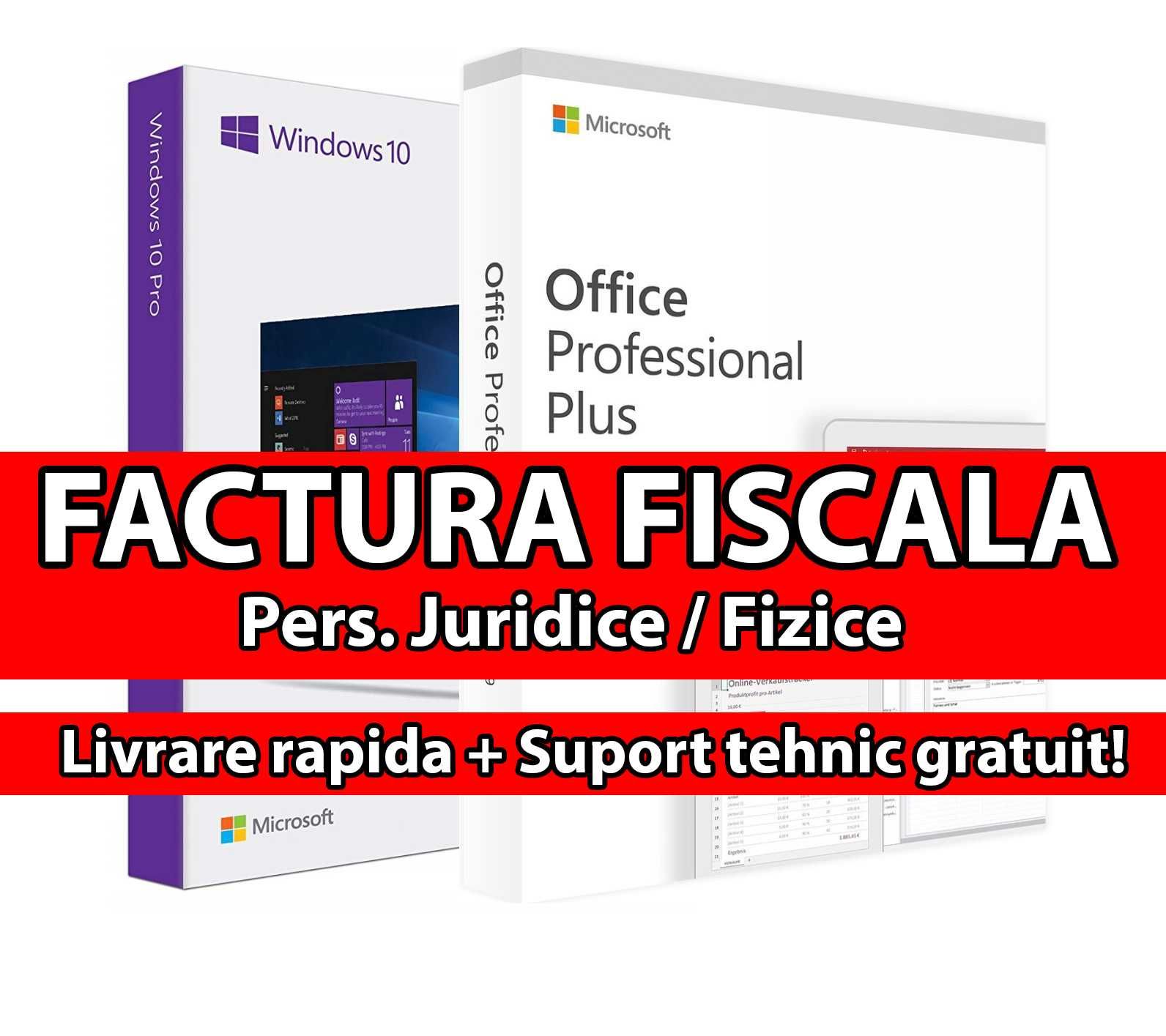 Pachet DUO: Licente Windows 10 PRO + Office 2019 Pro Plus (FACTURA!)