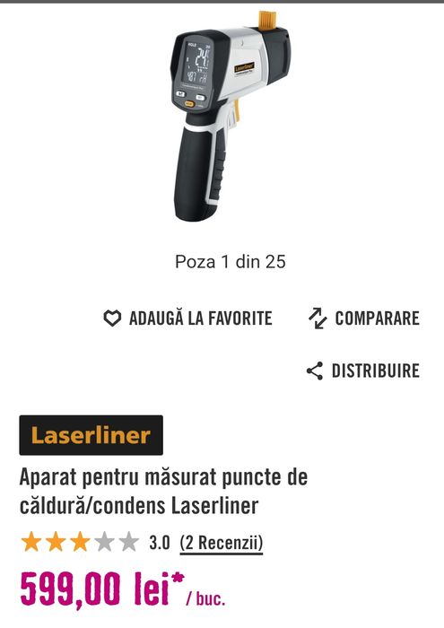 Aparat de masurat puncte de caldura laserliner nou nout
