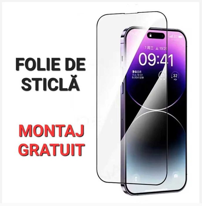 Folie de Sticla Full iPhone 14 15 16 Pro . Pro Max . Plus . 17