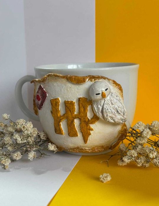 Керамични чаши с ръчна глинена декорация по поръчка