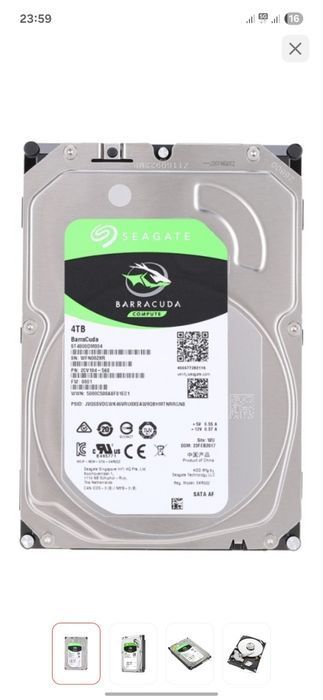 Жёсткий диск HDD Seagate BarraCuda  4 тб