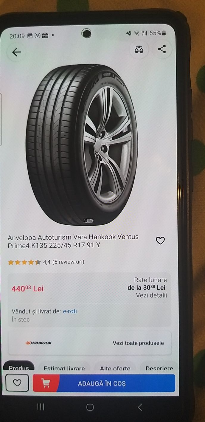 2Anvelope HANKOOK Ventus 4 22545R17 Noi