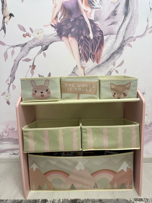 Dulap textil U-Grow Pink Forest – pastel + puzzle cadou