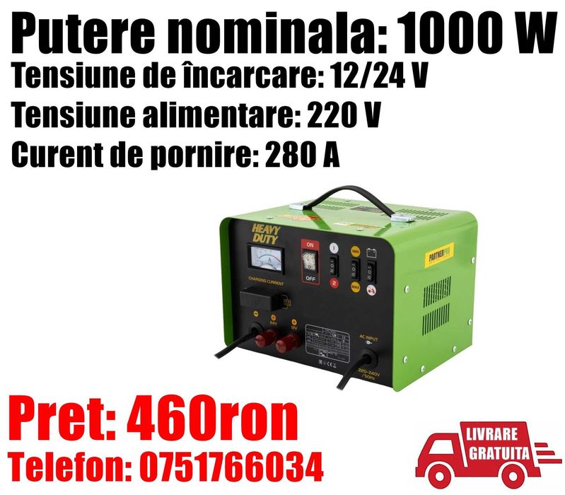 Redresor Robot Booster Incarcator Pornire Auto 280A 1kW + LivrGrat BC