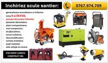 Inchiriez/inchiriere generatoare 3 KW-50 KW (KVA) si scule de santier