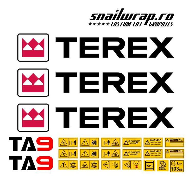 Stickere autocolante Dumper Thwaites 3T 6T 7T 9T Terex Benford Barford