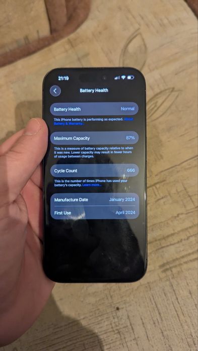 I phone 15 pro 128gb в гаранция до април 26г