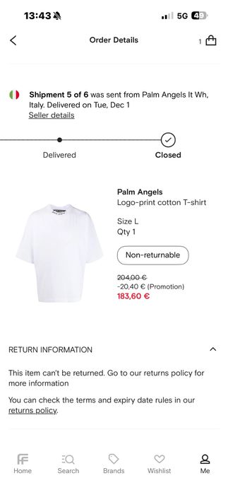 Тениска Palm Angels