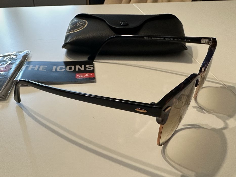 Ray-Ban Clubmaster 3016 1256/51 Noi, Originali