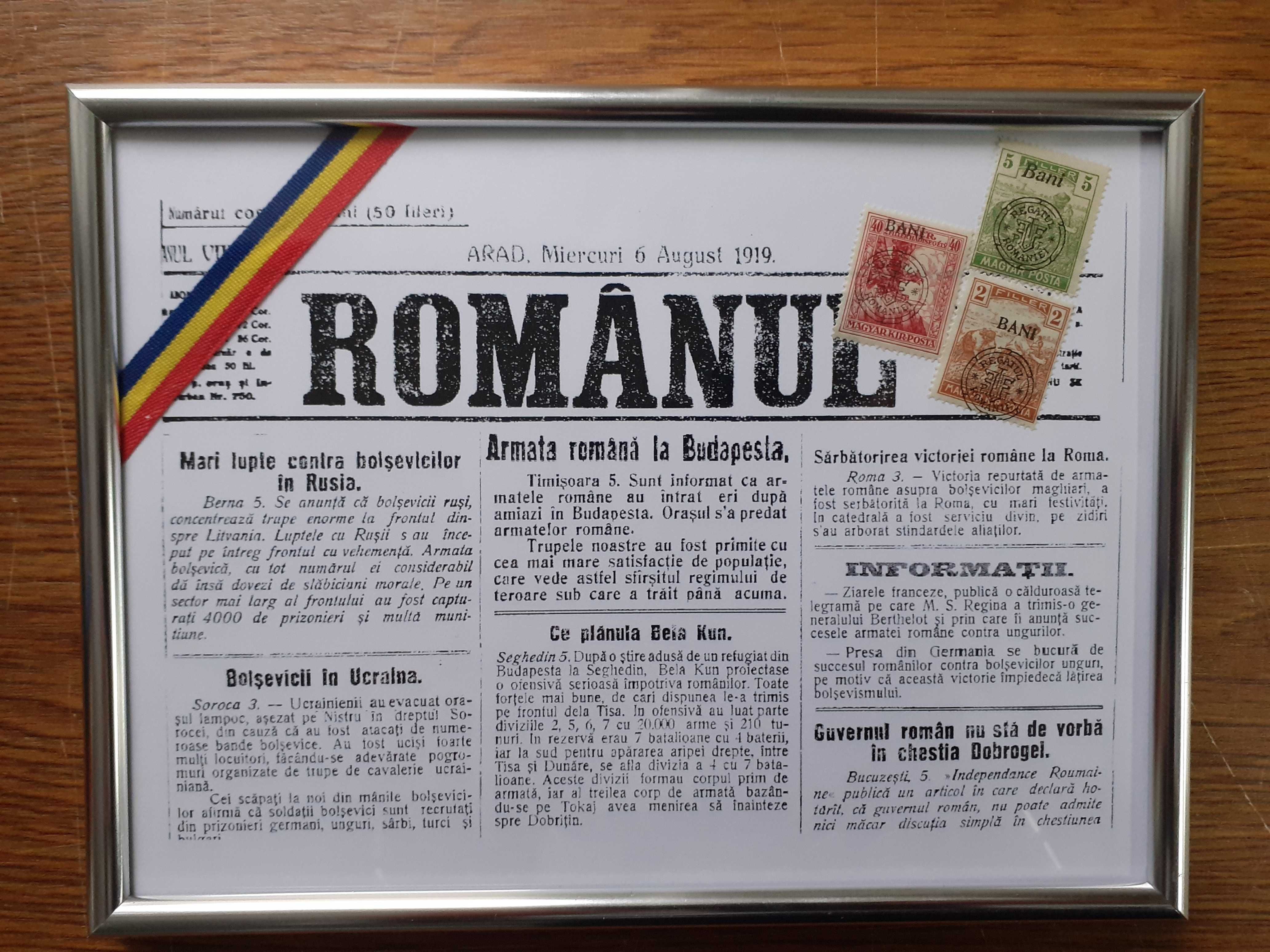10. Ziarul ROMÂNUL din Arad, în 1919: armata română la Budapesta