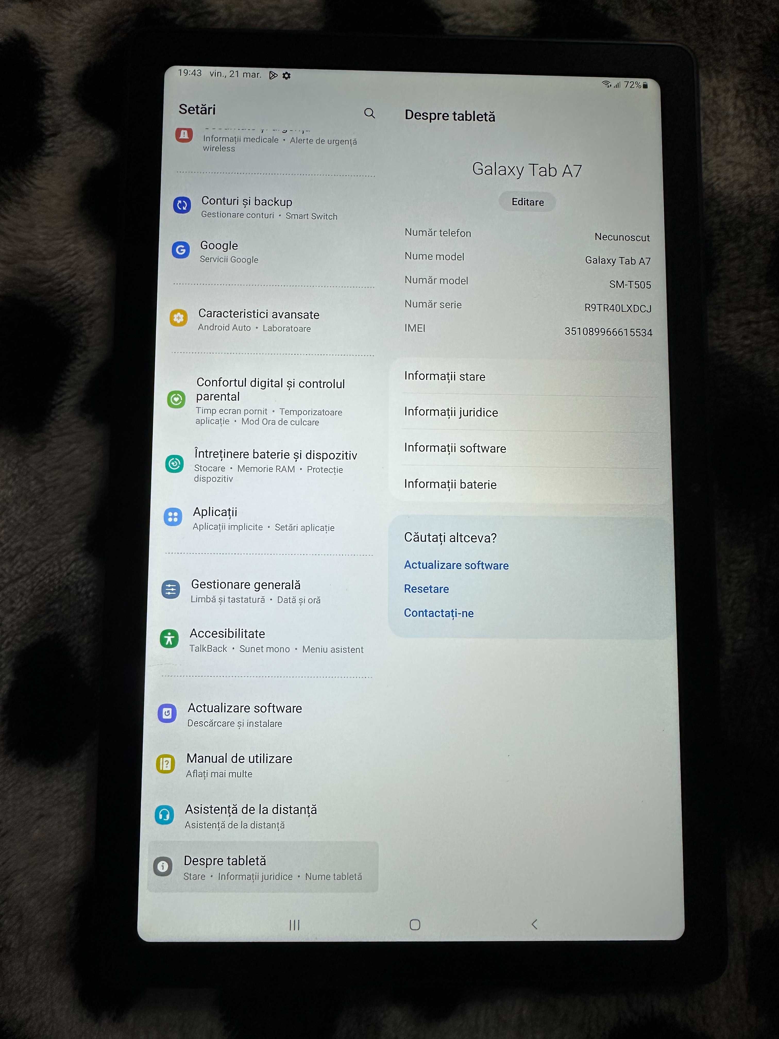 Samsung Galaxy Tab A7 (2022) , 10.4", 32GB, 3GB RAM, 4G , IMPECABILA !