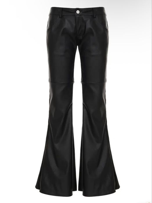 кожаные брюки клеш