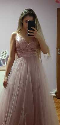Розова бална рокля с плик