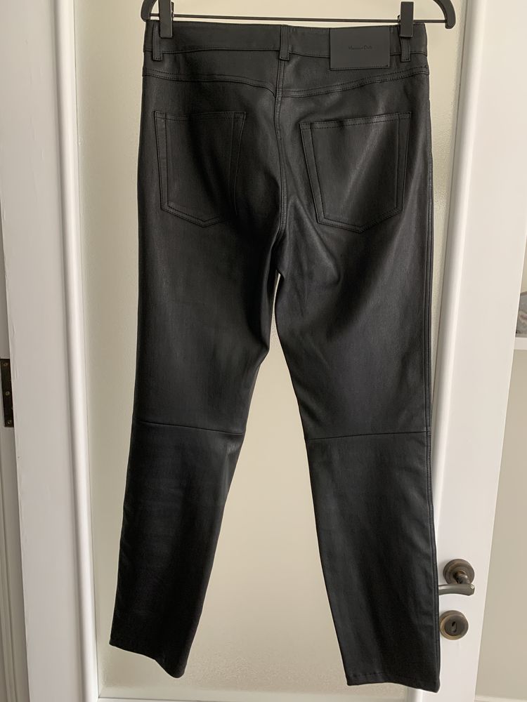 Pantaloni de piele Massimo Dutti