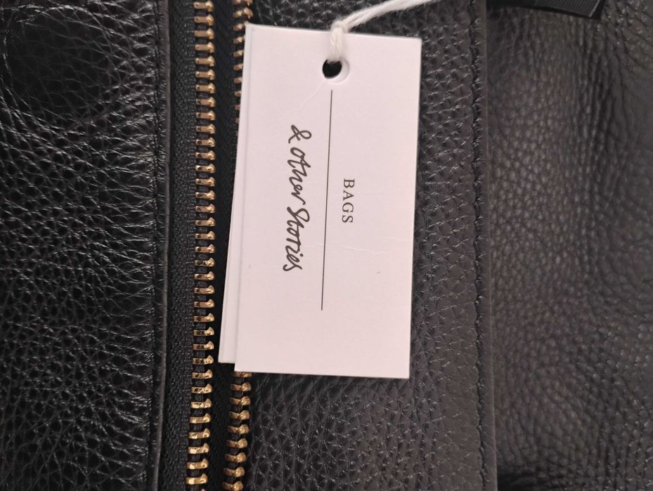 Голяма черна чанта от естествена кожа