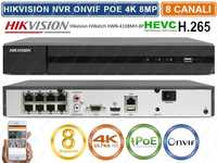 NVR 8 canale Hikvision HiWatch HWN-4108MH-8P 8MP H.265+ 4K, 8x PoE nou