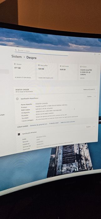 HP Z2 Tower – i5 9500, SSD 512GB, 8GB RAM – Workstation silențios