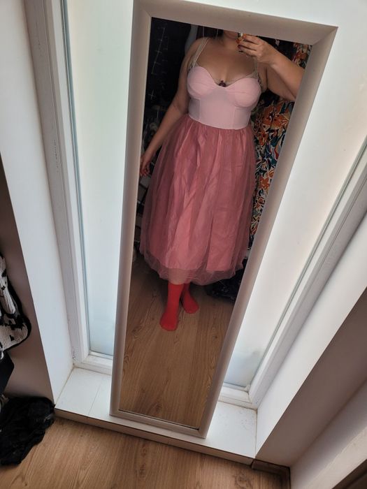 Rochie roz pudrat mărimea L/XL