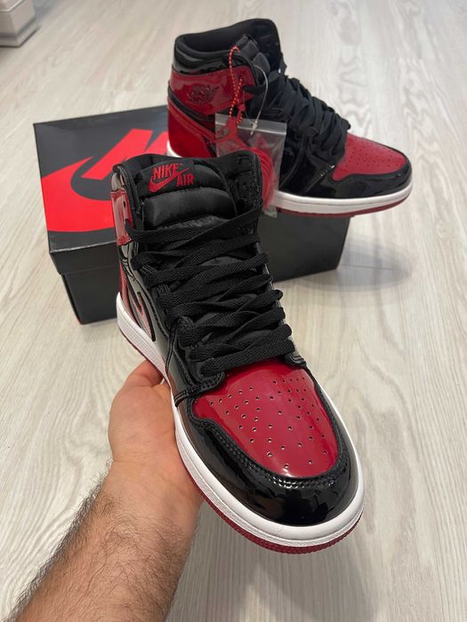 Adidasi Jordan 1 Patent Bred Nike Produs NOU PREMIUM