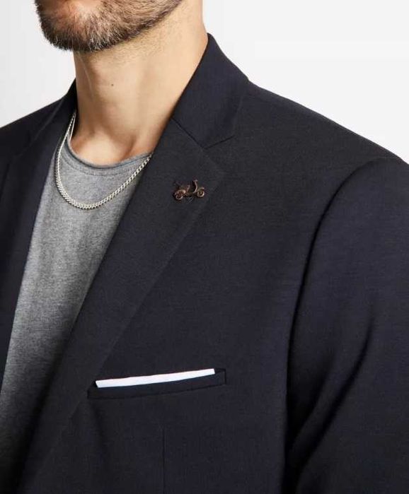Sacou blazer slim 48 M premium Cinque lana tesatura fina navy