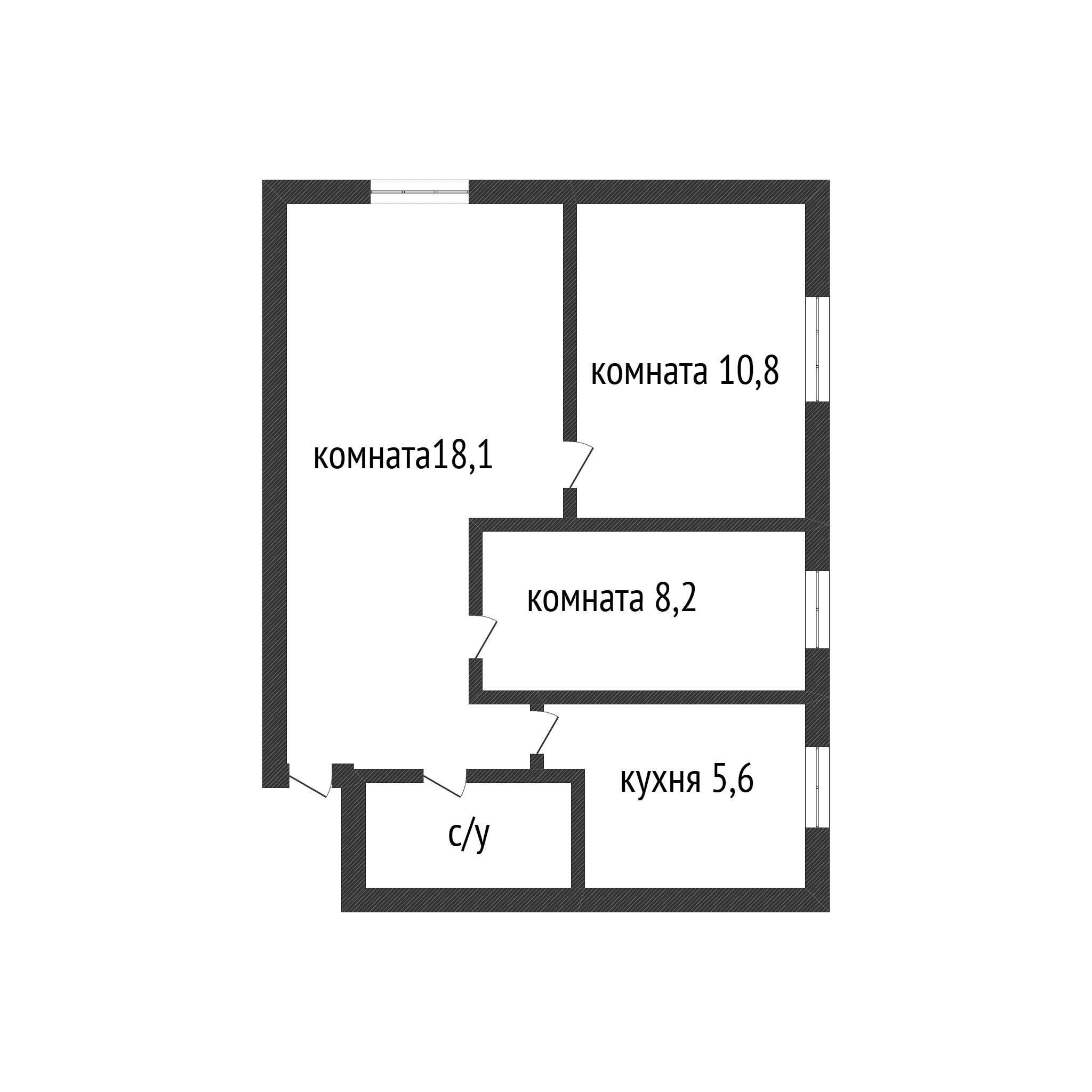 3-х комн КСК 1 этаж