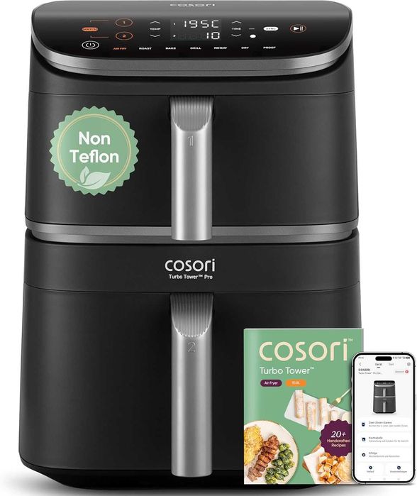Cosori Turbo Tower Pro ‎CAF-DC113S-ADE Фритюрник с горещ въздух, 10.8L