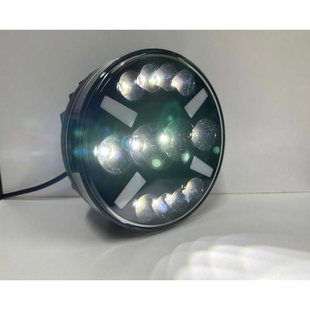LED Халоген Кръгла с дневни светлини 12/24V 12 диода