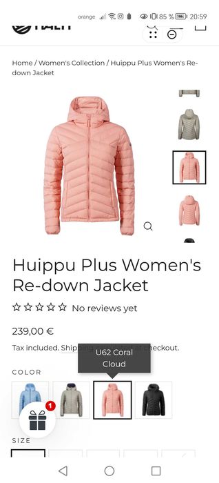 Halti geaca cu puf de gasca mărimea L