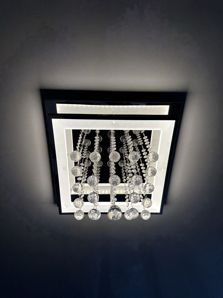 LED плафониера Dorian 18W/1350 LM Плафон 45х45 с кристали Хром