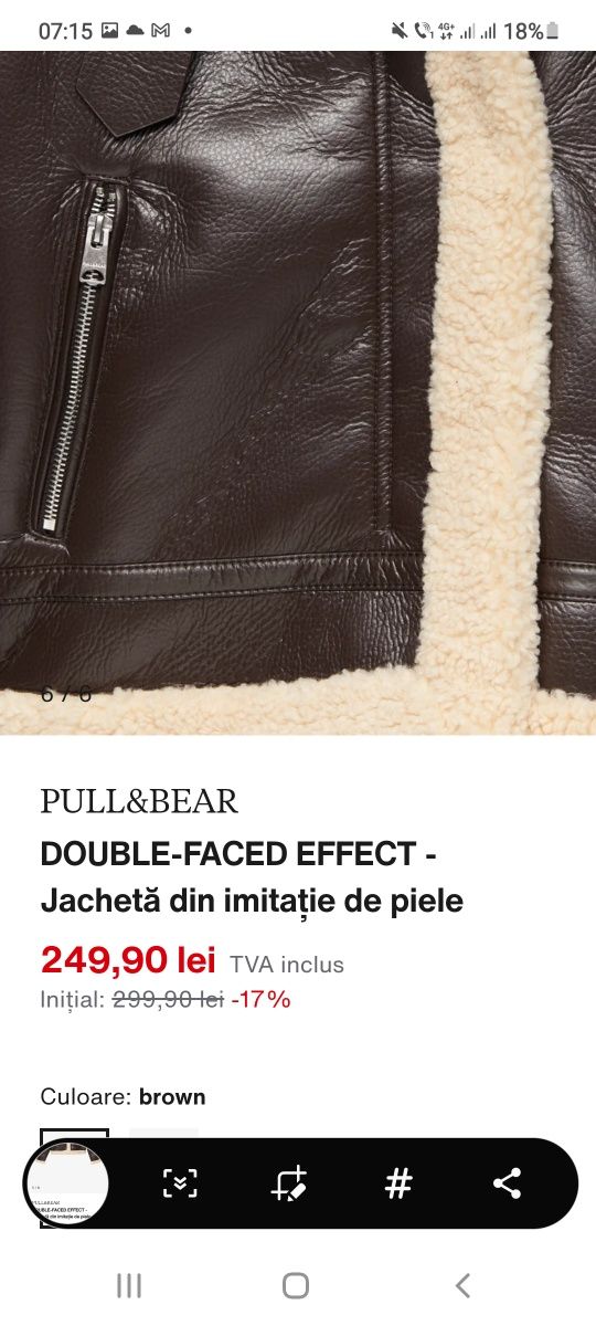 Vând Jacheta Pull&Bear Nouă