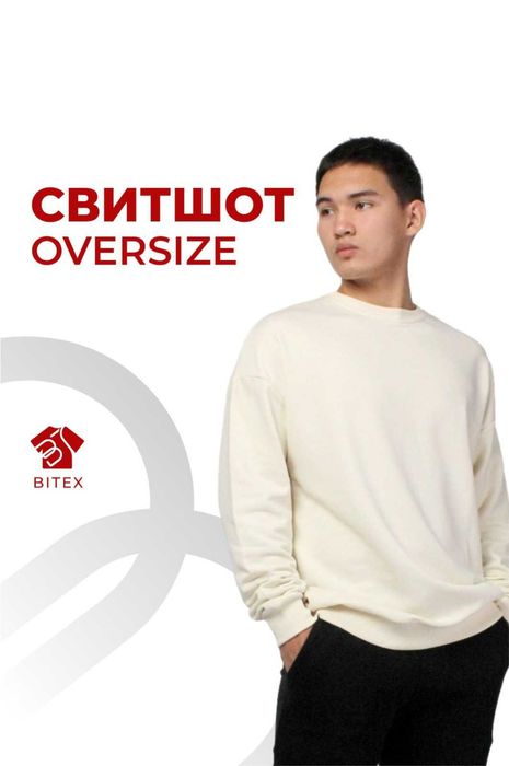 Свитшот без начеса/Брендирование униформы для сотрудников/Принт