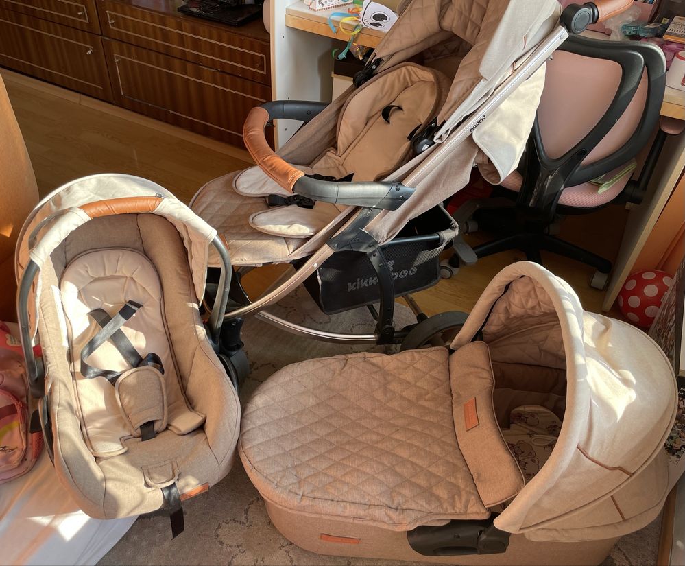 Бебешка количка 3 в 1 - комбинирана Kikka Boo - Madrid - Beige