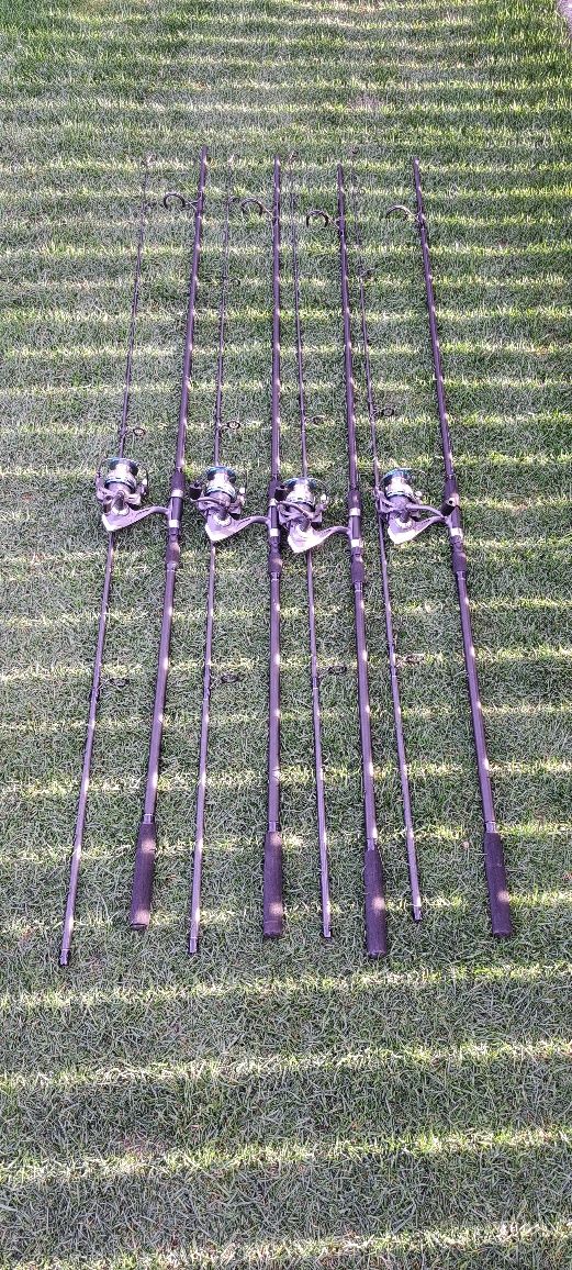 4 Lansete 3,90m, 2 segm, 3,5 LBS+4 Mulinete Aquapro 7000