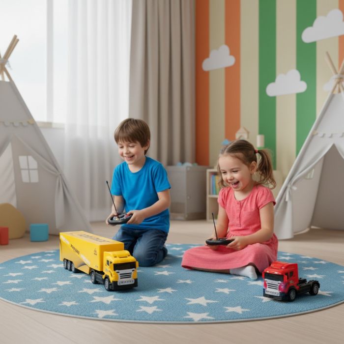 Тир Камион с дистанционно управление Жълт, Червен