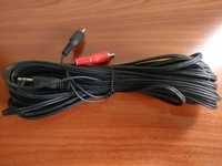 Cablu 3.5mm Mini Jack Stereo to Twin RCA Phono Rosu Alb/Negru 10m
