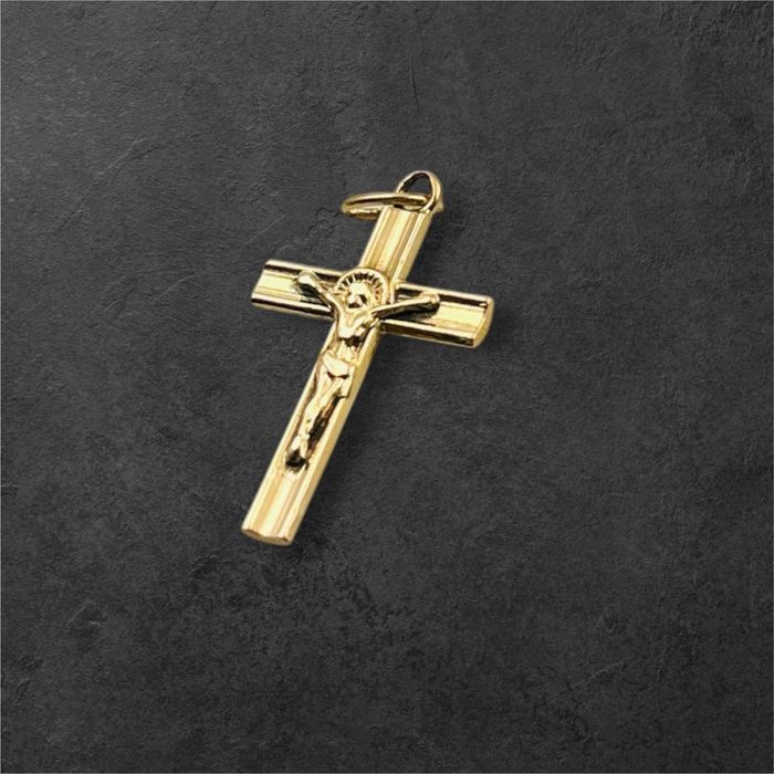 Златен кръст 14K висулка