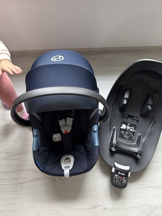 Cybex Scaun auto Aton MI-Size 0- 13kg Indigo Blue + Baza Cybex ISOFIX