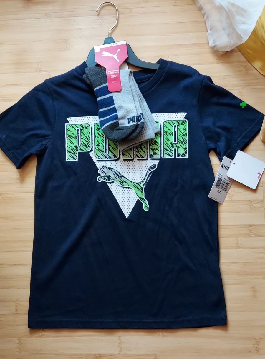 Set cu tricou și sosete Puma,original, nou cu eticheta pt 8 ani