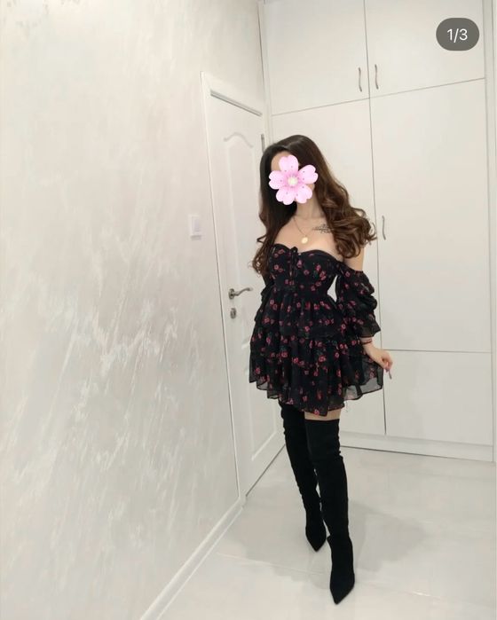 Рокля - шифон на цветя