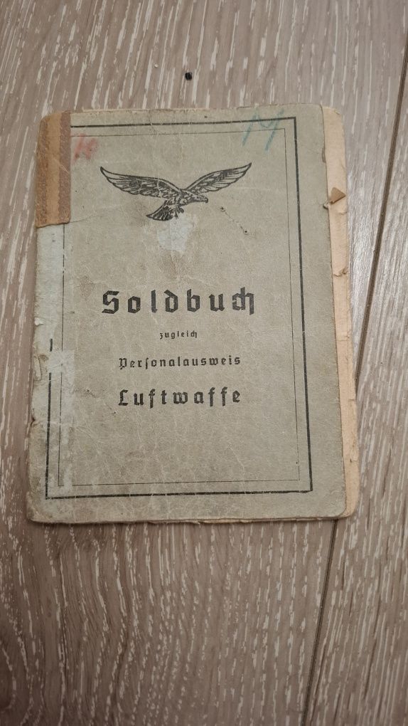 Carte de identitate soldat german aviație ww2