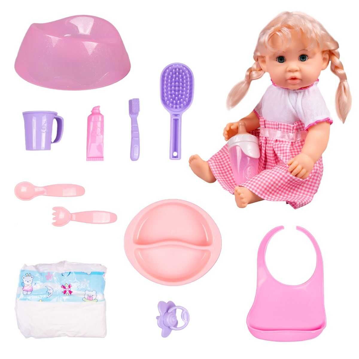 Говорящая кукла в розовом платье и аксессуарами (35 см.)